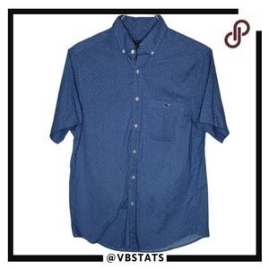 Vineyard Vines Kentucky Derby Roses Blue and White SS Classic Fit Size Small‎